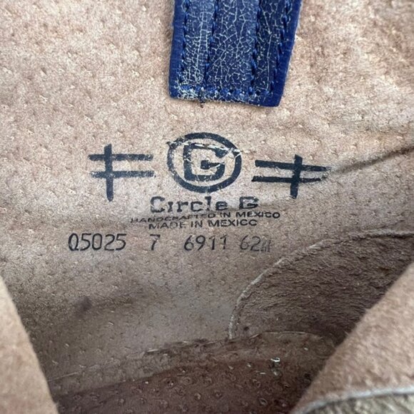 Circle G By Corral Q 5025 LD BLUE STAR‎ INLAY & STUDS ANKLE LEATHER BOOTS Size 7 - Picture 15 of 16